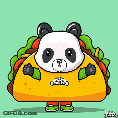 Panda In Yellow Shirt Saying Pandapals GIF