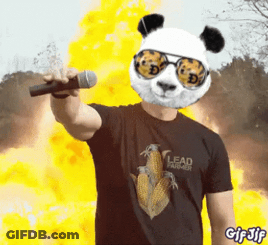 Panda Mask Guy Mic Drop Meme GIF