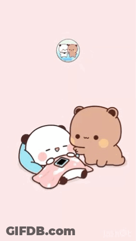 Panda Sleeping Next To Teddy Bear Babe GIF