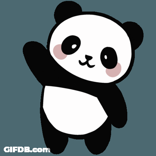 Panda Waving Cartoon Sticker GIF
