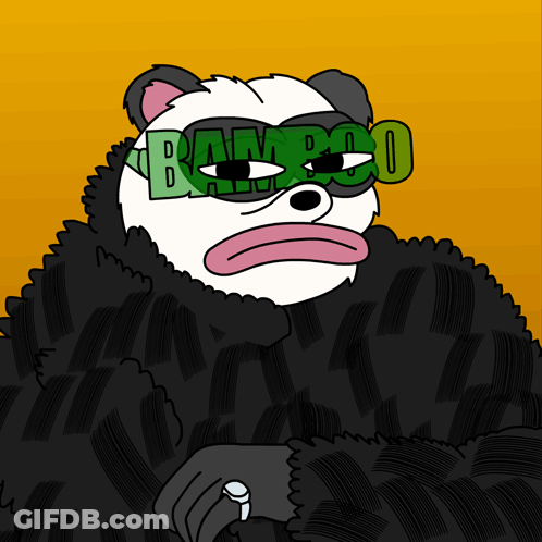 Panda Wearing Fur Coat And Glasses Saying Bamboo GIF