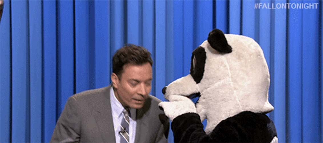 Panda Whisper To Jimmy Fallon GIF