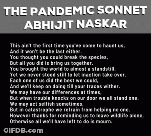 Pandemic Sonnet By Abhijit Naskar GIF
