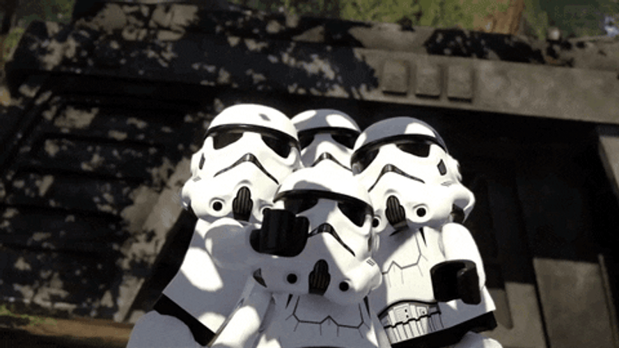 Panic Hug Lego Storm Troopers Star Wars GIF