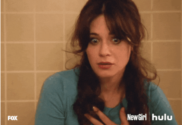 Panic Oh My Heart Zooey Deschanel New Girl GIF