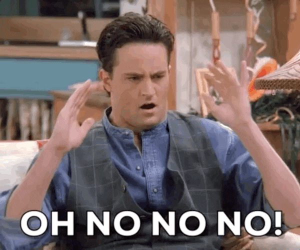 Panic Oh No Reaction Chandler Bing Friends GIF