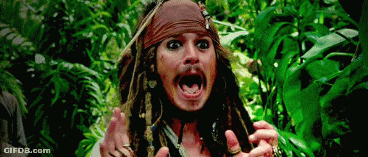 Panicking Captain Jack Sparrow GIF