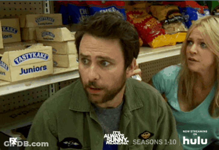 Panicking Charlie Day Fast Breathing GIF