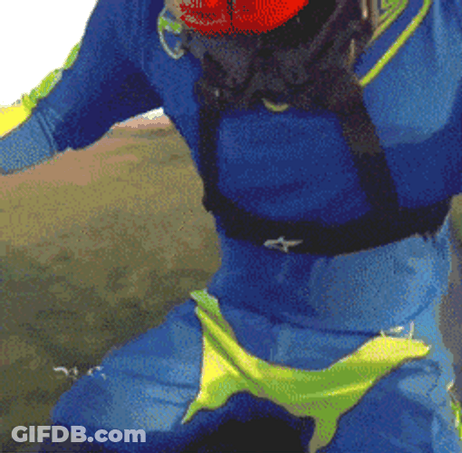 Panicking Motorcycle Racer GIF