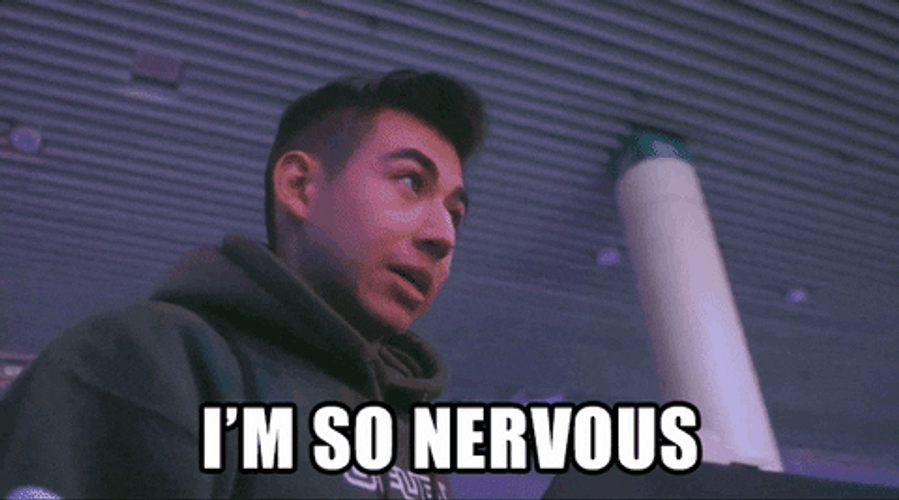 Panicking Nervous Guy Talking GIF