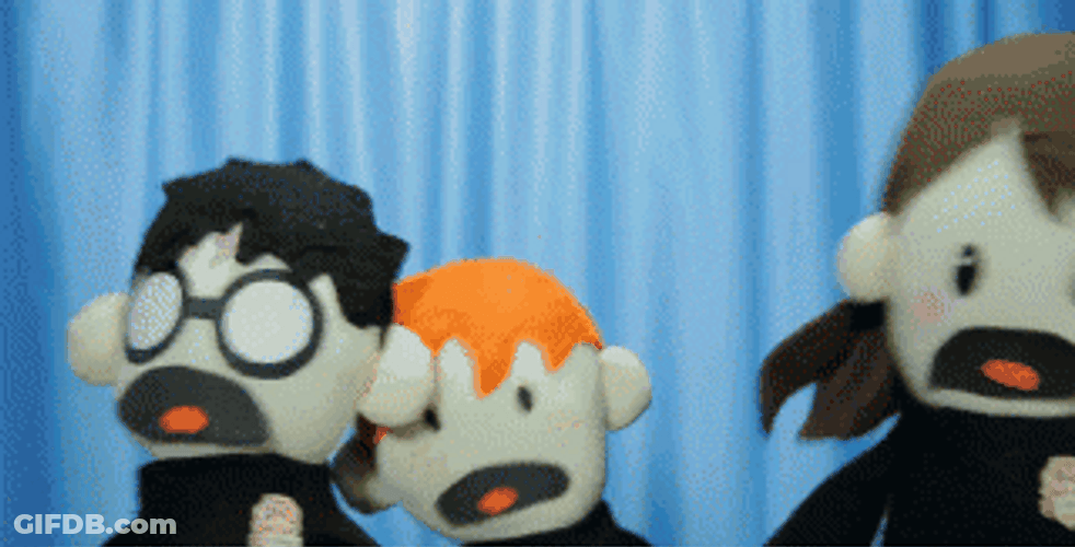 Panicking Potter Puppet Pals GIF