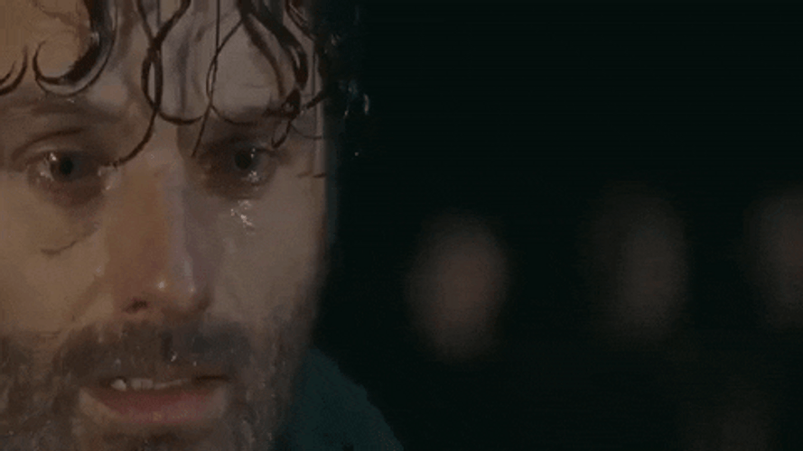 Panicking Rick Grimes Catching His Breath GIF