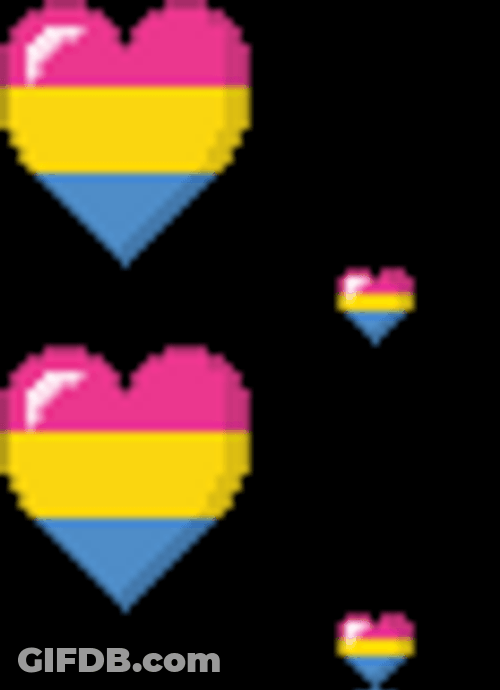Pansexual Pride Heart Tunnel Flowing GIF