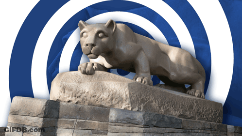 Panther Statue Surrounded By Blue And White Circle GIF