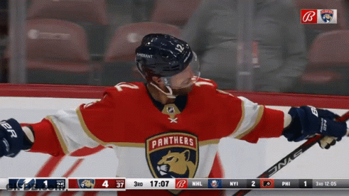 Panthers Hockey Player On Ice GIF