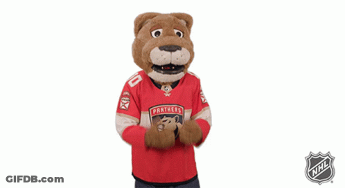 Panthers Mascot In Red Shirt GIF