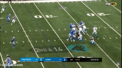 Panthers Player Tackled By Detroit Lions Player GIF
