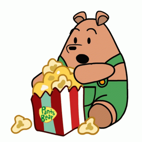 Pants Bear Eating Popcorn GIF