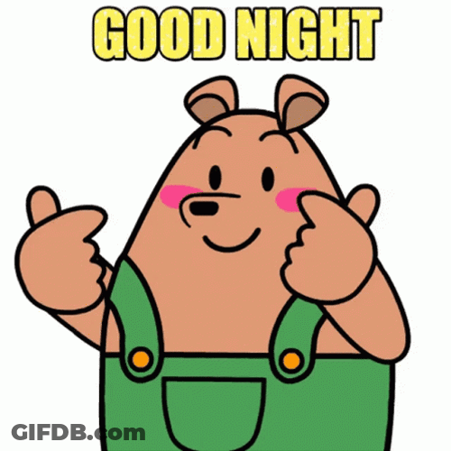 Pants Bear Finger Heart Good Night Babe GIF