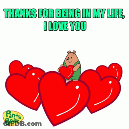Pants Bear Hearts Thankful For You GIF