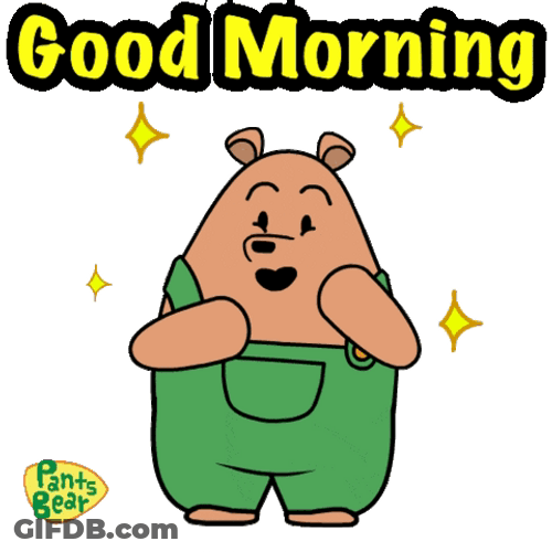 Pants Bear Say Good Morning While Having Exercise GIF