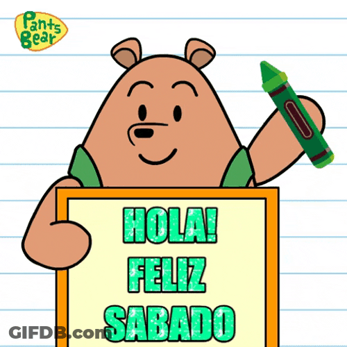 Pants Bear Sticker Hola Feliz Sabado GIF