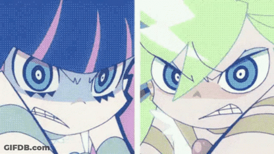 Panty And Stocking Angry Face GIF