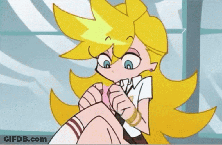 Panty And Stocking Blowing Gum GIF