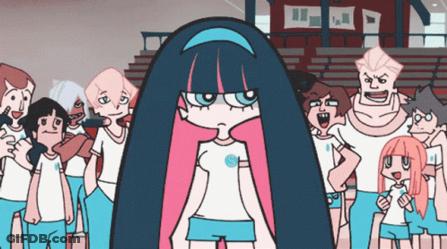 Panty And Stocking Holding Arrow GIF