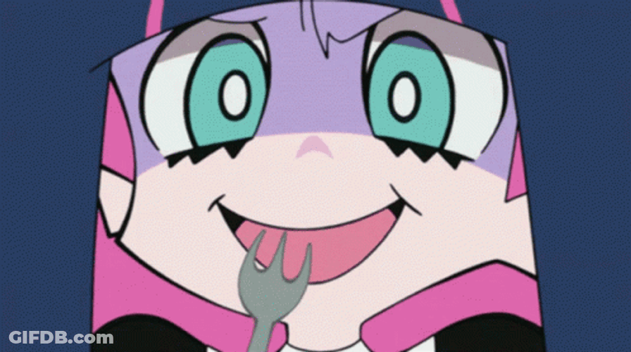 Panty And Stocking Holding Fork GIF