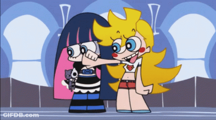 Panty And Stocking Holding Hand GIF