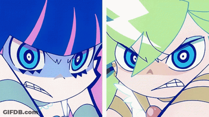 Panty And Stocking Mad Face GIF