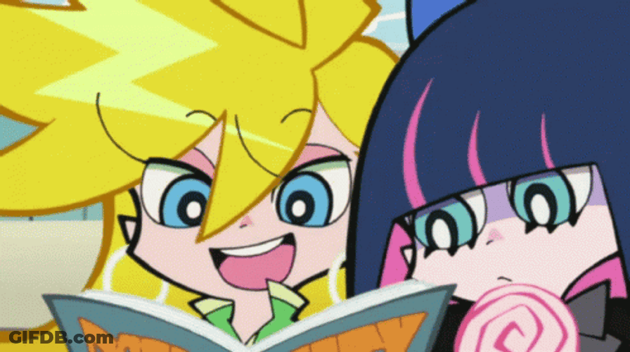 Panty And Stocking Reading Book GIF