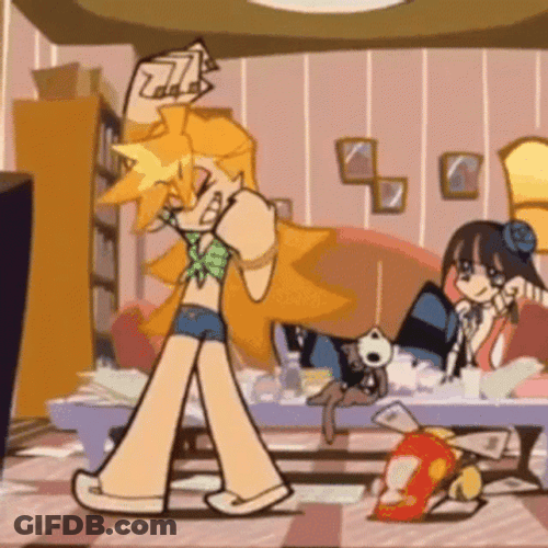 Panty And Stocking Throwing Apple GIF