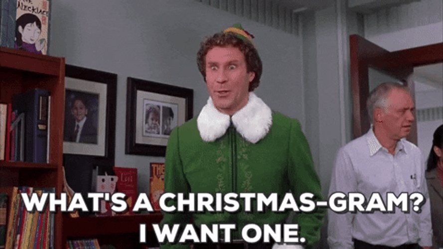 Papa Elf Acting Like A Kid GIF