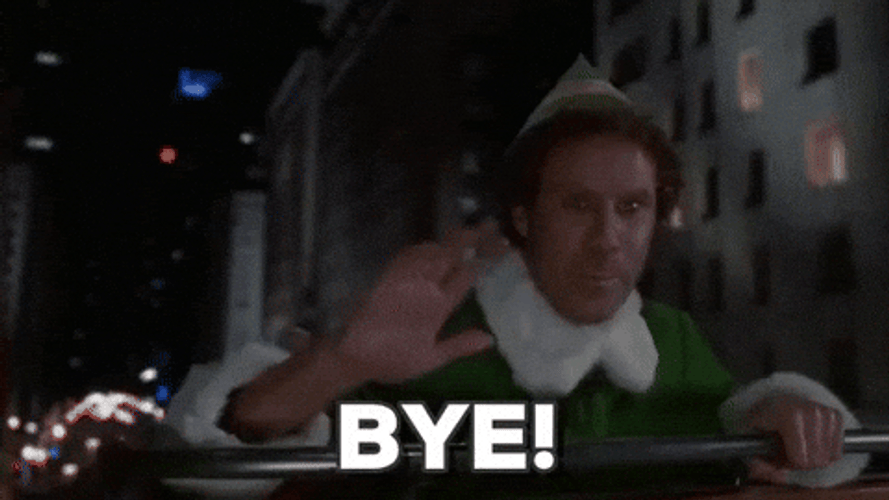 Papa Elf Waving Goodbye GIF