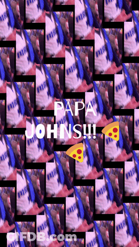 Papa Johns Poster With Pizza Slice GIF
