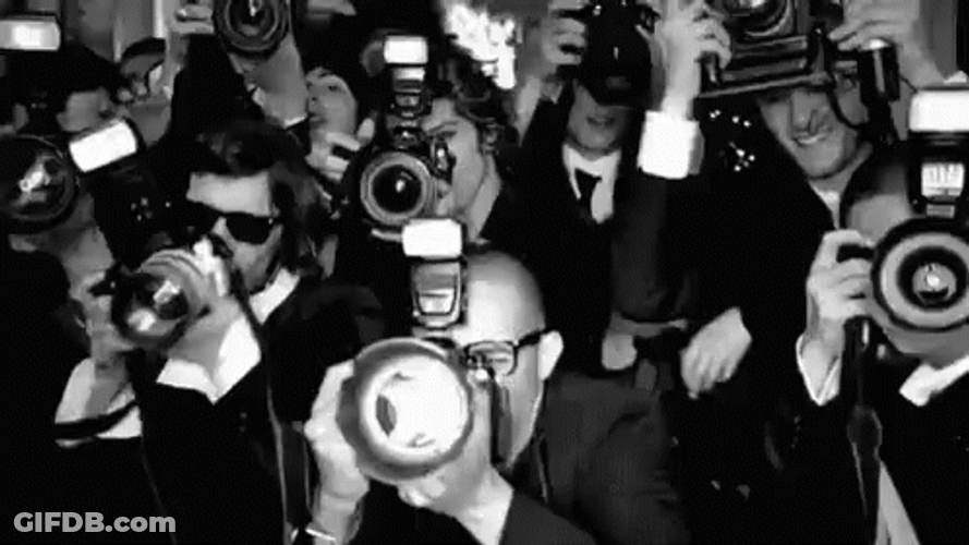Paparazzi Photographers Camera Flashing GIF