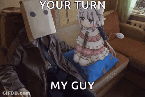Paper Bag Man And Girl Your Turn My Guy GIF