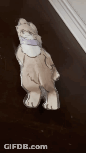 Paper Cut Out Cat With Scarf GIF