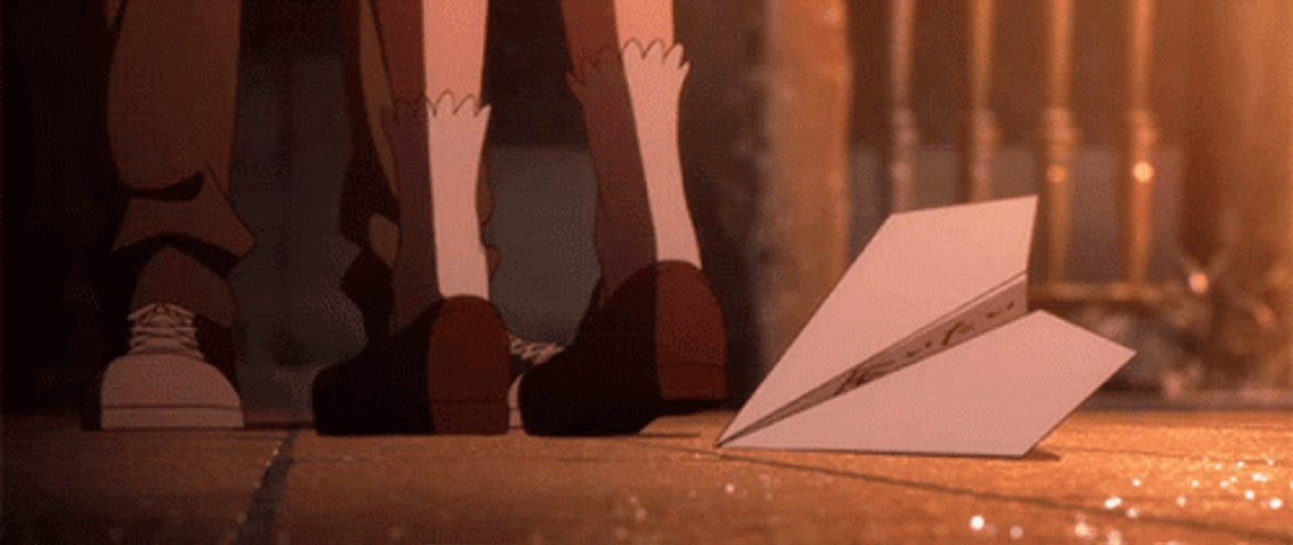 Paper Plane Couple Anime Banner GIF