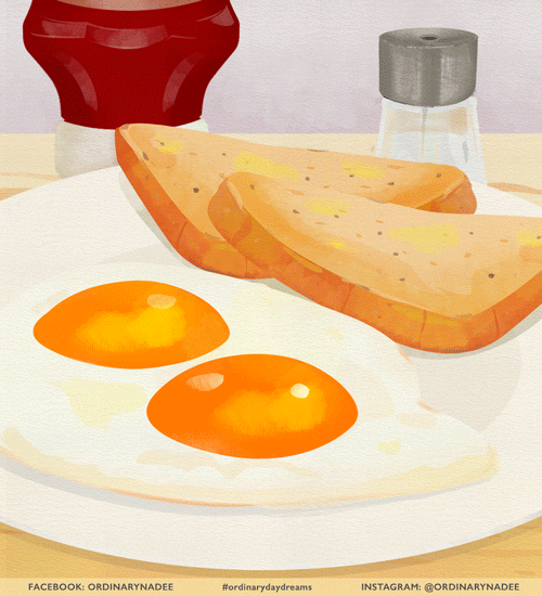 Paper Planes On Breakfast Eggs GIF