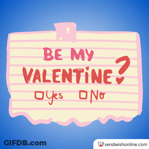 Paper Saying Be My Valentine GIF