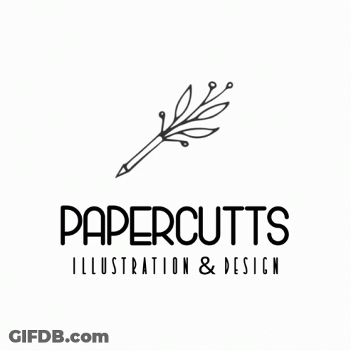Papercutts Illustration And Design Logo GIF