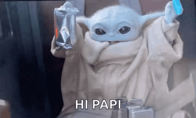 Papi Baby Yoda Wave GIF