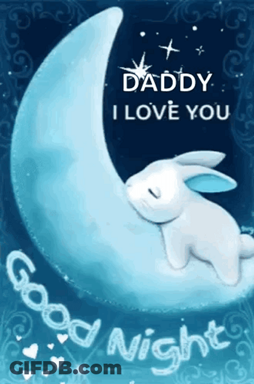 Papi Sleeping Rabbit On Moon GIF