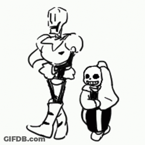 Papyrus And Sans From Undertale Are Standing Next To Each Other . GIF