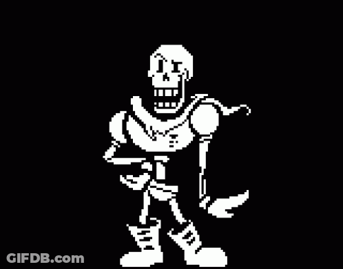 Papyrus From Undertale Holding Knife GIF
