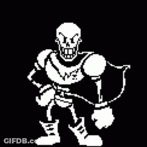 Papyrus From Undertale Skeleton With Cape And Gloves GIF