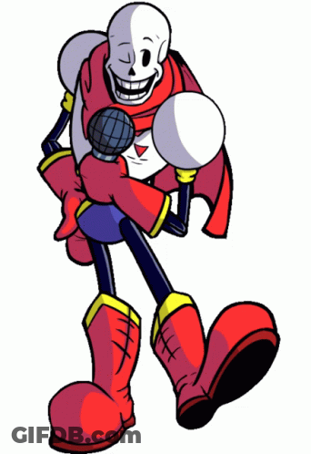Papyrus Holding Microphone And Smiling GIF
